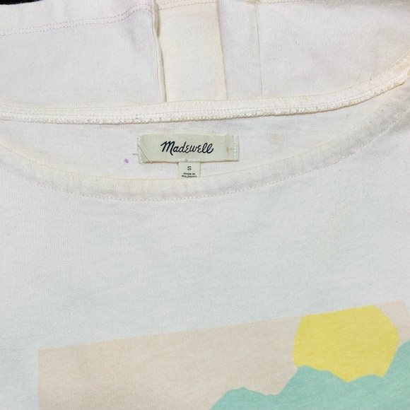 Madewell Cream Graphic Women's Top - Picture 3 of 4